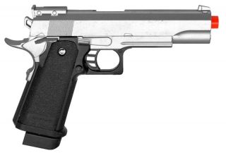 G6 Airsoft Spring Pistol Colt 1911 Replica Metal Gun Silver