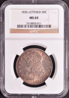 1836 Capped Bust 50c NGC MS 65