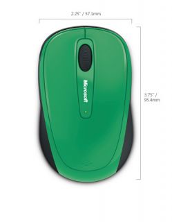 in box Microsoft Wireless Mobile Mouse 3500 Turf Green Model GMF 00108