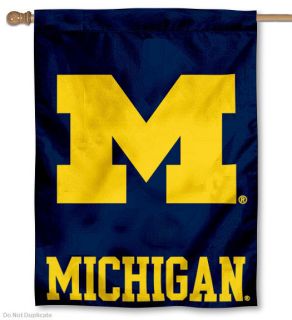 Michigan Wolverines UM University College House Flag
