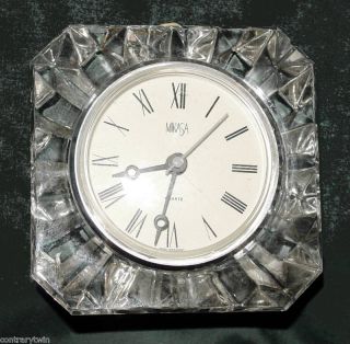 MIKASA Austria Shelf Desk Mantel Clock Quartz Germany German Crystal 3