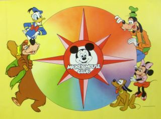 Vintage Disney Mickey Mouse Club Poster / Print Home Decor For Framing