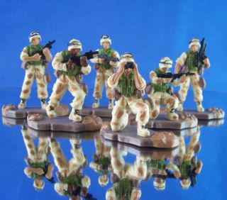 NEW AMERICAN HEROES TOY MILITARY ACTION FIGURE INFINTRY SET (6) DESERT