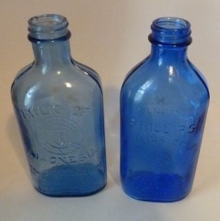 Vintage Blue Phillips Milk of Magnesia Bottles