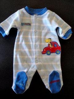 Preemie Baby Boys Sleep N Play Giraffe Car Clothes New