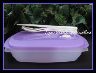 New VENT N SERVE Microwave LUNCH Container Dish & On Go CUTLERY SET