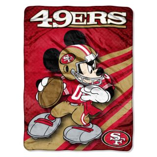 San Francisco 49ers Disney Mickey Mouse Micro Raschel Throw Blanket 46