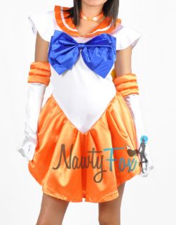 Sexy Sailor Moon Mina Venus Cosplay Womens Halloween Costume 3pc Set