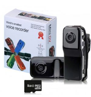 GearXS Mini DV MD80 DVR Video Camera w 8GB Memory The Worlds Smallest