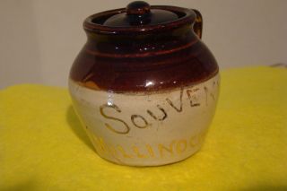 Souvenir Pottery Stoneware Bean Pot Millinocket Maine Nice