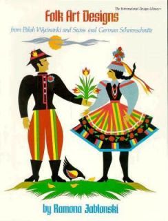 Folk Art Designs to Color or Cut from Polish Wycinanki, and Swiss and