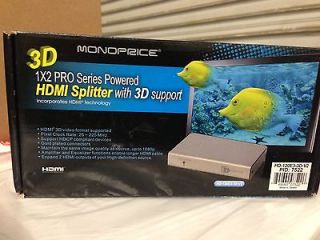Monoprice 1X2 PRO Series Powered HDMI Splitter with 3D support