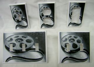 White Movie Reel Home Theater Monotone Decor Light Switch Cover Outlet