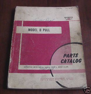 WABCO PAN SCRAPER MODEL D PULL 1971 PARTS MANUAL