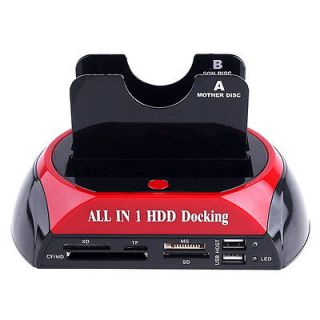 Dual SATA HDD Docking Station USB 2.0 Hard Disk Drive Dock e