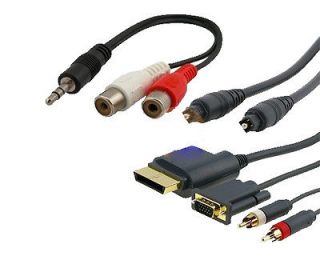 VGA Cable w/ Port + Digital Optical Audio TosLink Cable + 3.5mm Stereo