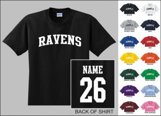 Ravens Custom Name & Number Personalized Football Youth Jersey T shirt