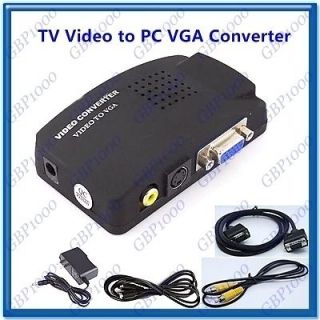 DVD Video VGA RCA S video to PC VGA LCD Monitor Converter Adapter Box
