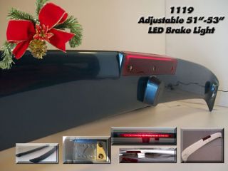 Universal Car Spoiler w/ Adjustable 51   53 LED Brake Rear Deck Lid