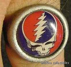 VINTAGE GRATEFUL DEAD SILVER HIPPIE RING 70S art 60s Steal Your Face