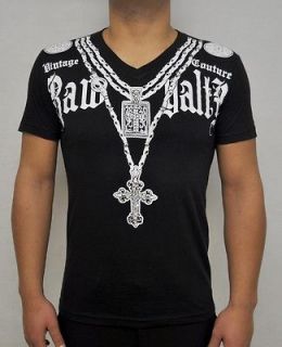 Rawyalty Vintage Mens Triple Cross T Shirt Black