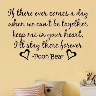 WINNIE THE POOH HEART FOREVER Quote Vinyl Wall Decal
