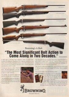 1991 Browning A Bolt Medallion~Stal ker~Hunter Rifle Ad