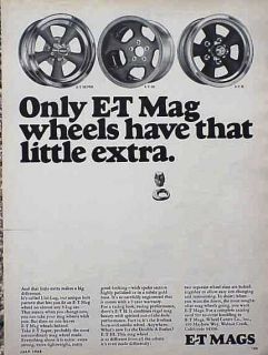 1968 E T Mag Wheel Rim ORIGINAL Old Ad 5+ FREE SHIP CMY STORE MORE