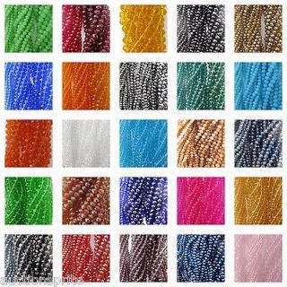 Crystal Faceted Abacus Glass Beads   6mm, 8mm, 10mm   Many Colors
