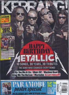 KERRANG MAGAZINE Metallica Paramore poster special Korn Lemmy 2012