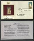 2474 LIGHTHOUSES, SANDY HOOK, NJ 1990 Gold Foil First Day Cover