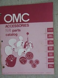 1974 OMC Outboard Motor Accessories Parts Catalog Steering Controls