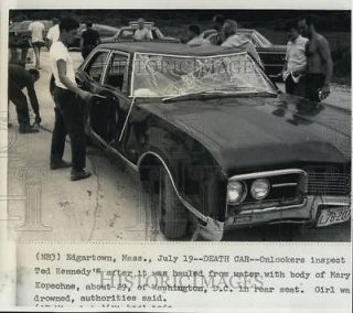 Photo Edward Ted Kennedys car salvaged from the water after accident