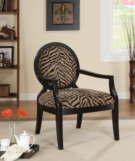 Zebra Print Cameo Back Accent Chair