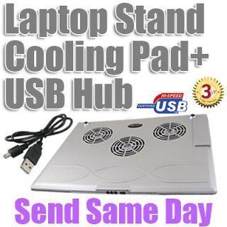 Slim 3 Fan USB LED Cooler Cooling Stand Pad Mat For Dell HP Acer