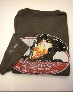 Red Adair Distressed Vintage Logo T shirt