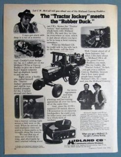1976 Ford 9600 Tractor   Midland CB Ad TRACTOR JOCKEY MEETS THE RUBBER