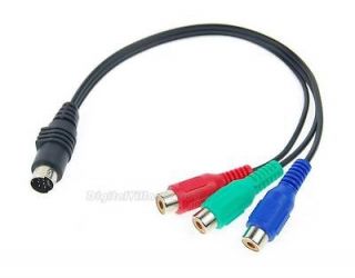 pin S video to 3 RCA RGB Component Adapter Cable Cord