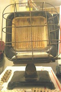 Vintage Humprey Gas Radiant Fire Heater Cast Iron Enameled Metal