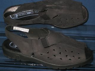 Romika Black Leather Open Toe Orthopedic Sandal Size EU 39 US 8.5