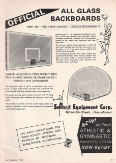 Old 1965 SCHOOL EQUIP CORP Basketball Backboards Print Ad   Foley MO