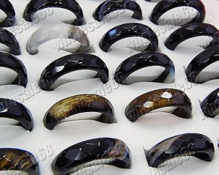lots bulk fashion popular jewelry 50ps agate stone rings in stylish