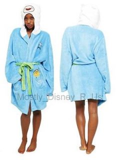 Adventure Time With Finn and Jake Fleece Hooded Robe Comfy Costume New