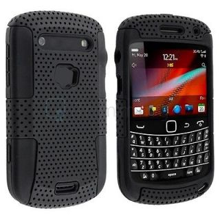 Premium Accessory Black/Black Hybrid Hard Case for Blackberry Bold