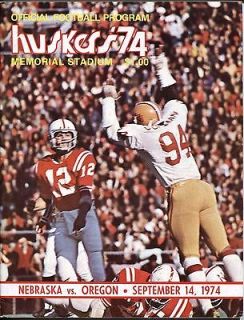 1974 Nebraska Oregon football program David Humm cover