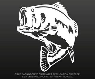 Largemouth Bass Decal 5x4.1 WHITE Fishing Boat Fish Tackle Vinyl