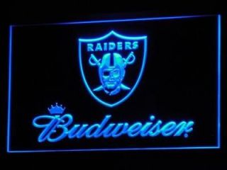 b283 b Oakland Raiders NR Budweiser Bar Neon Light Sign