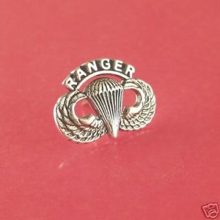 Army Ranger Jump Wings Tack   Sterling Silver