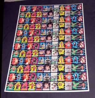 1985 Topps WWF Wrestling Sticker Uncut Sheet (132 cards)