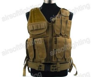 Airsoft Tactical Mesh Designed with Holster Vest   Tan A